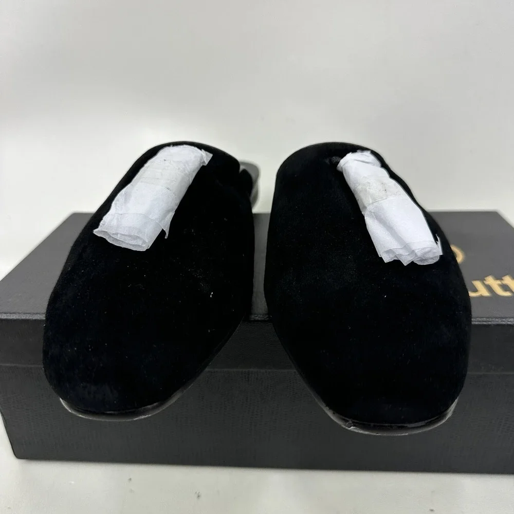 Merlutti Slide Sandals Black Suede Men's Size 11 2681-1 Shoes